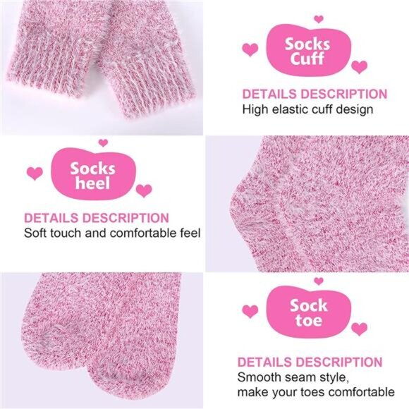New 5 Pairs Fuzzy Soft Cozy Comfortable Socks for Women, Casual Sleep Comfy Sock - Picture 2 of 6